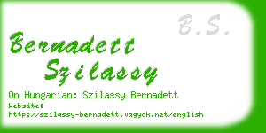 bernadett szilassy business card